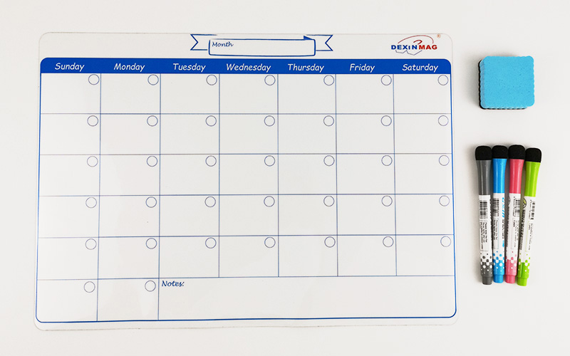 Magnetic Whiteboard Calendar for Refrigerator
